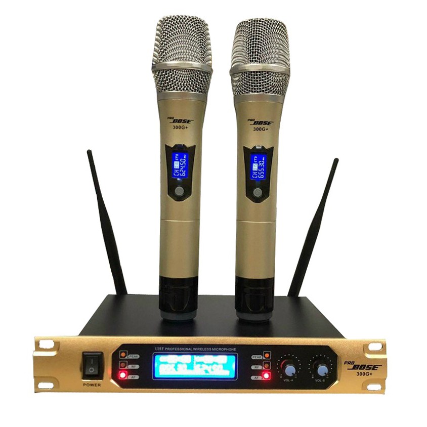 Bộ 2 micro không dây đa năng micro không dây bose pro 300g+, mic hiện đại, chống hú, chống nhiễu - loại bỏ tạp âm,tần số ổn định, micro hát nhẹ, bắt âm tốt, micro không dây cao cấp cho các loại loa kéo amply, mixer