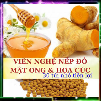 VIÊN NGHỆ - MẬT ONG- HOA CÚC  30 Túi Nhỏ Giảm Nám Da, Đẹp Da, Giảm Đau Dạ dày Hiệu quả, Trà Đông Y Việt