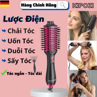 Lược điện sấy tóc KIPOZI HY 033 Chính hãng 4 trong 1 đa năng, Lược điện chải tóc, duỗi tóc, tạo phồng tóc - BH 24tháng
