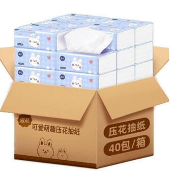 Giấy Ăn Thỏ Trắng Siêu Mịn Siêu Dai Thùng 40 Gói Giấy Ăn Rút Hình Thỏ