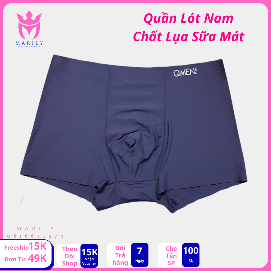 Quần lót boxer chất liệu lụa sữa cao cấp, quần sịp nam su đúc đùi siêu mềm, siêu co giãn và thấm hút mồ hôi