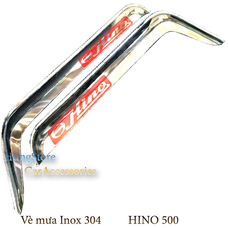2 chiếc vè che mưa hino 500 inox 304, dễ lắp đặt,độ bền tuyệt đối