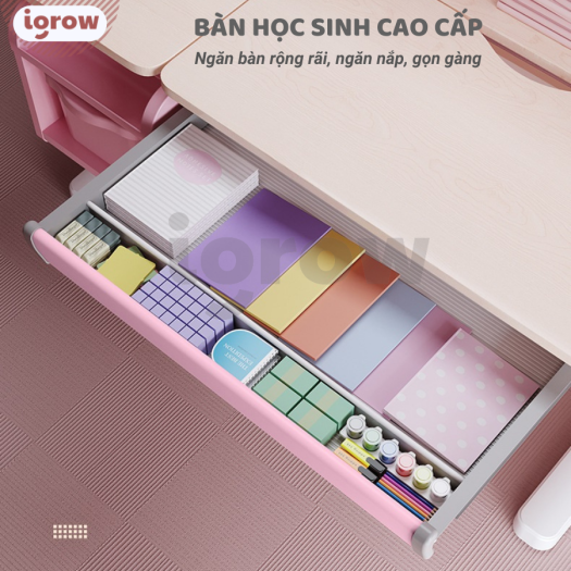 Bộ bàn học sinh cao cấp CHỐNG CẬN cho bé mọi lứa tuổi, thương hiệu Igrow