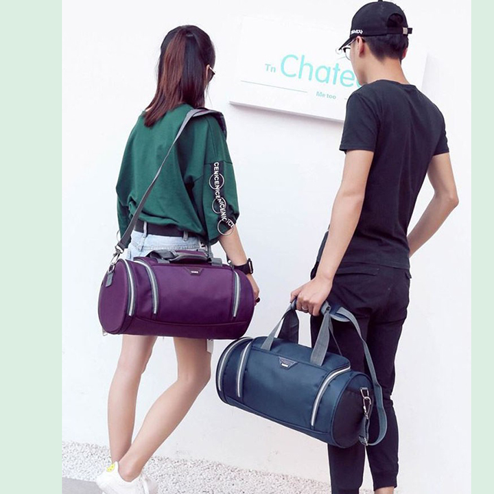 Túi trống thể thao thời trang, túi tập gym, túi du lịch cỡ lớn có ngăn đựng giày tiện lợi