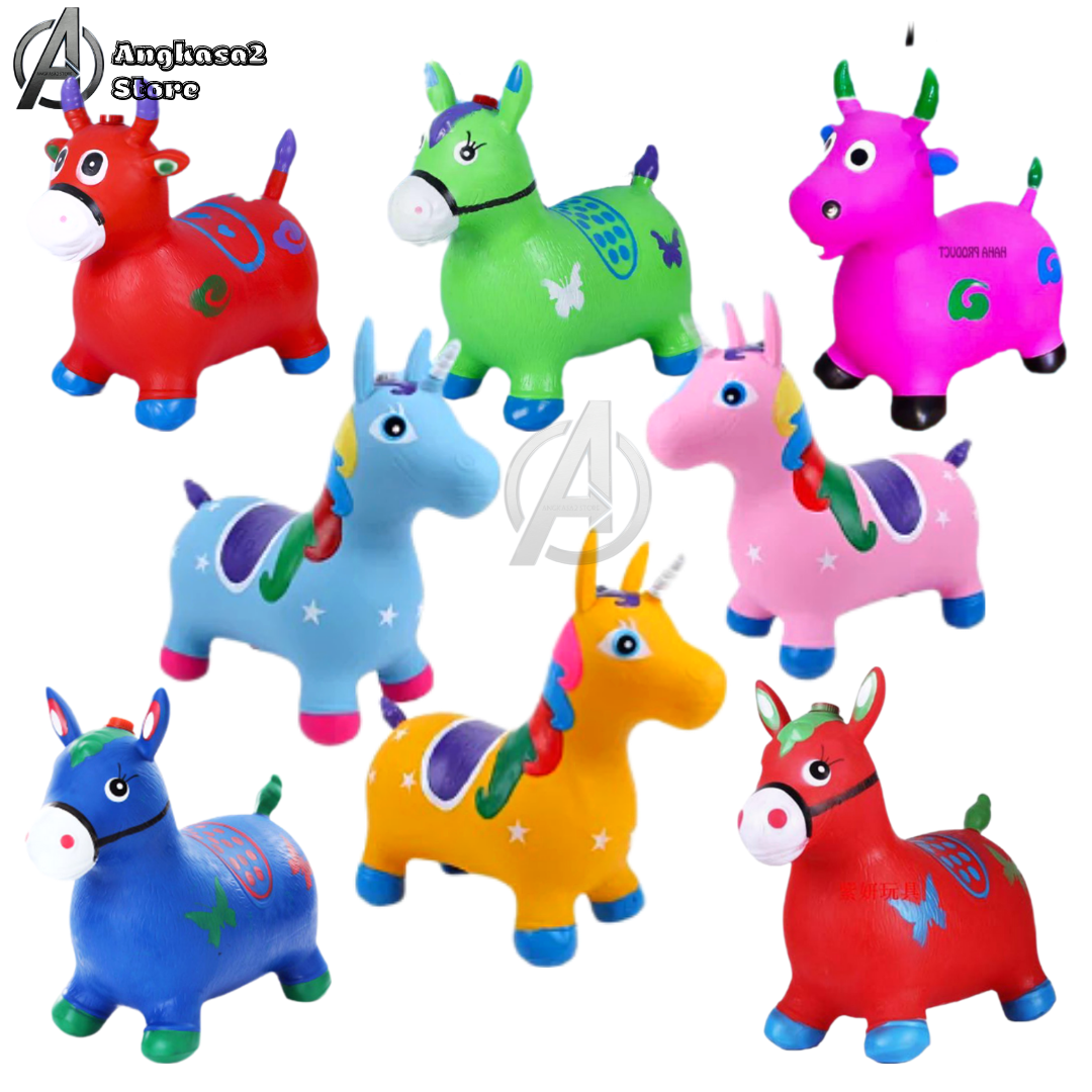 Jumping Animal Musik Hewan Kuda Kudaan Karet Mainan Anak