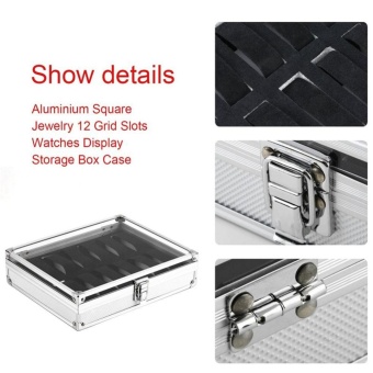 12 Grid Watches Storage Box Aluminium Plastic Rectangle Watch Holder - Intl June 2018 - 4 12 Grid Watches Storage Box Aluminium Plastic Rectangle Watch Holder - intl - 4