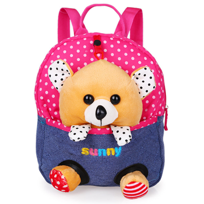 Cartoon childrens school bags baby backpack doll bags travel
backpack Red Bear