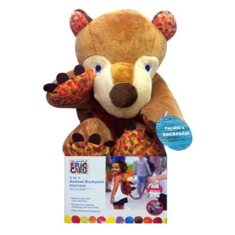 Eric Carle Bear Backpack, Children’s Safety Harness, Plush and Machine Washable, Polyester, Brown