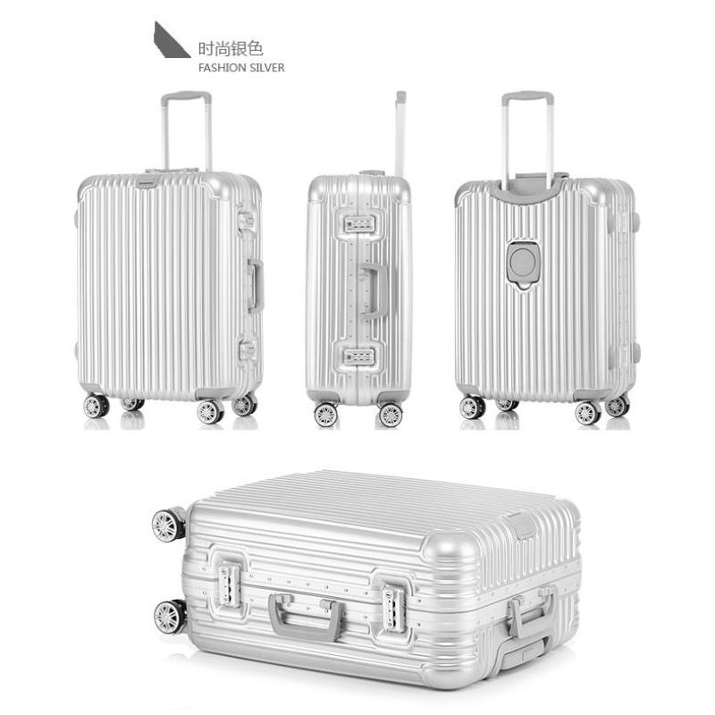 Framed Hard Shell Trolley Luggage Aluminium-Framed-20 Inch(Silver)