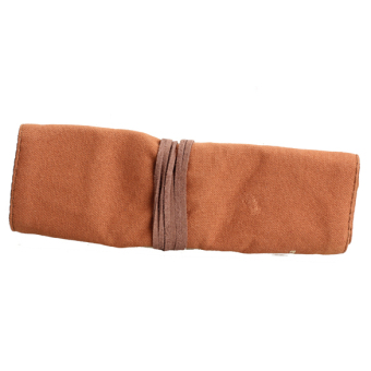 Cute Canvas Wrap Roll Up Pen Pencil Case Cosmetic Bag Storage Pouch Coffee April 2018 - 2 Cute Canvas Wrap Roll up Pen Pencil Case Cosmetic Bag Storage Pouch Coffee - 2