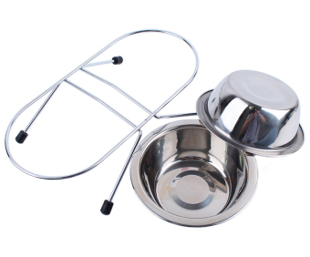EOZY 34cm Double Stainless Steel Dog Bowls Food Container Anti Slip Puppy Cat Food Drink Water Dish (Silver) April 2018 - 3 EOZY 34cm Double Stainless Steel Dog Bowls Food Container Anti Slip Puppy Cat Food Drink Water Dish (Silver) - 3