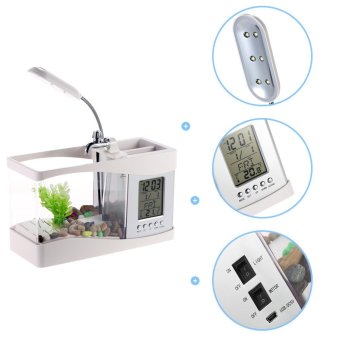 USB Desktop Mini Fish Tank Aquarium With LED Clock (White) - Intl April 2018 - 4 USB Desktop Mini Fish Tank Aquarium with LED Clock (White) - intl - 4