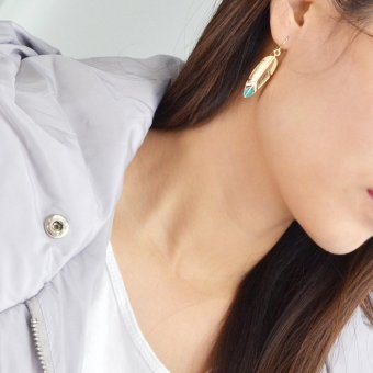 Feelontop Punk Rock Enamel Feather Shape Drop Earrings - Intl April 2018 - 4 Feelontop Punk Rock Enamel Feather Shape Drop Earrings - intl - 4