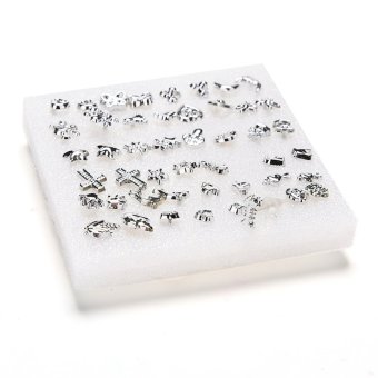 48pcs Silver Plated Women Men Cross Star Silver Plated Plastic Ear Stud Earring (EXPORT) April 2018 - 2 48pcs silver Plated Women men Cross Star Silver Plated Plastic Ear Stud Earring (EXPORT) - 2