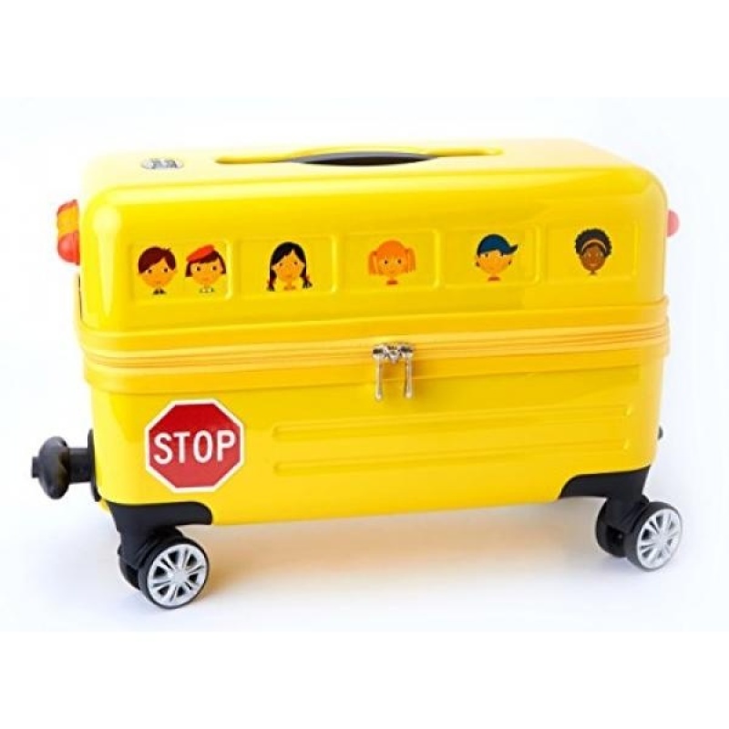 Travel Buddies Ride-On School Bus, Yellow - intl