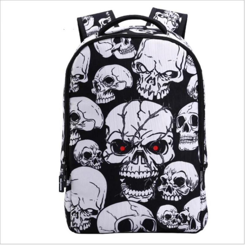 Wolf Who New Student School Bags Fashion Skull Travel Backpack -
intl