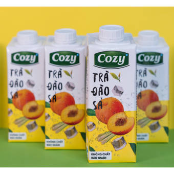 TRÀ TRÁI CÂY COZY VỊ ĐÀO XẢ - 225ml/Hộp