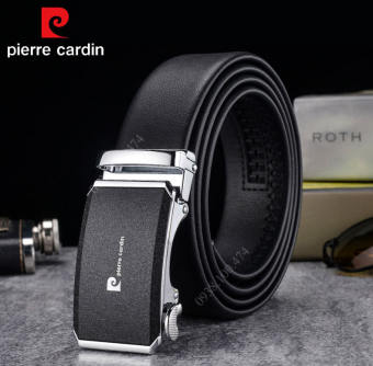 Thắt lưng da nam Pierre  Cardin chính hãng mặt đá nhám chống trầy khóa trượt tự động dây da bò xịn