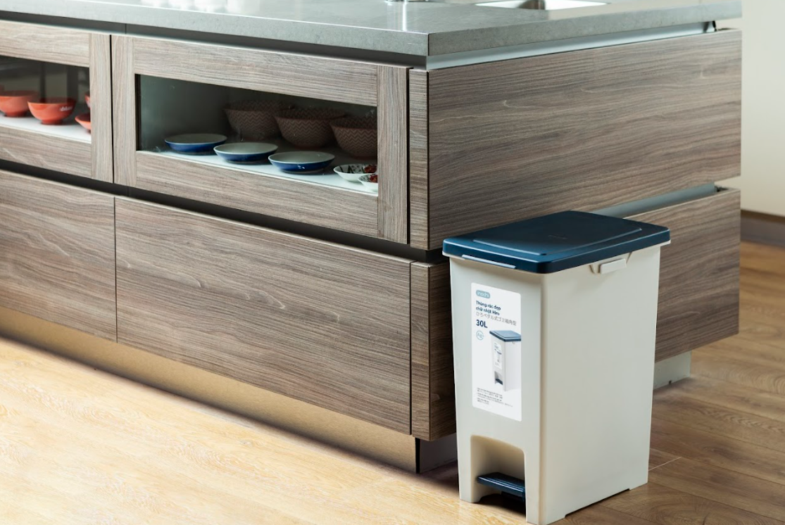 Thùng rác thông minh đạp chữ nhật hiro 10l - 15l - 20l - 30l chính hãng inochi