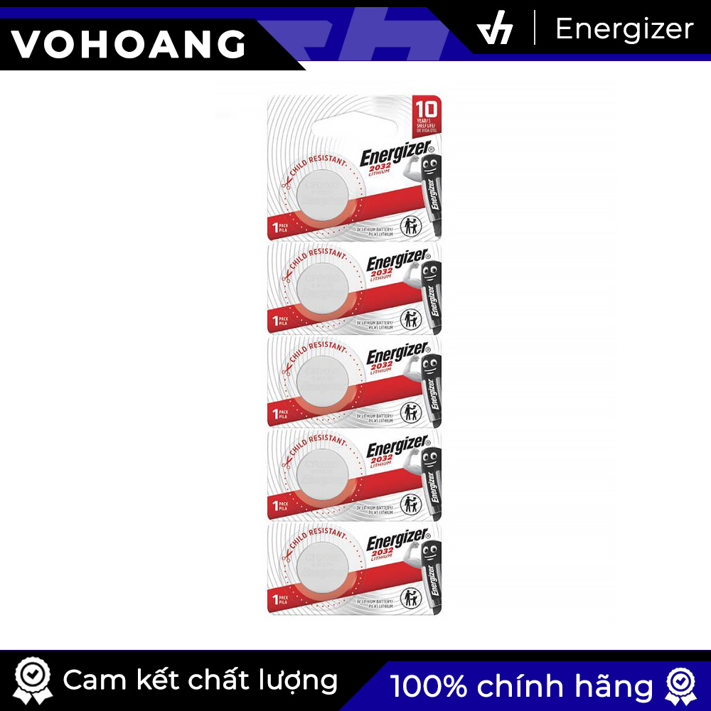 Vỉ 5 viên energizer e-cr2032 - điện áp 3v