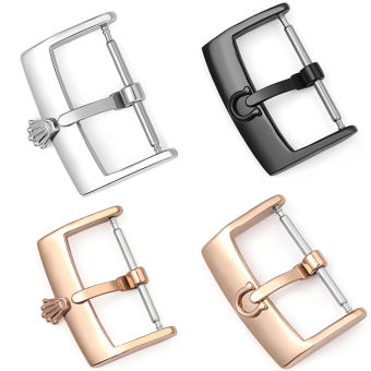 Khoá kim cho dây da đồng hồ Omega, Rolex, inox 304 đúc mạ bền màu - K2302