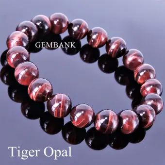 Vòng Tay Đá Opal Đỏ Nâu Pakistan Tự Nhiên 10mm GEMSTONE BANK