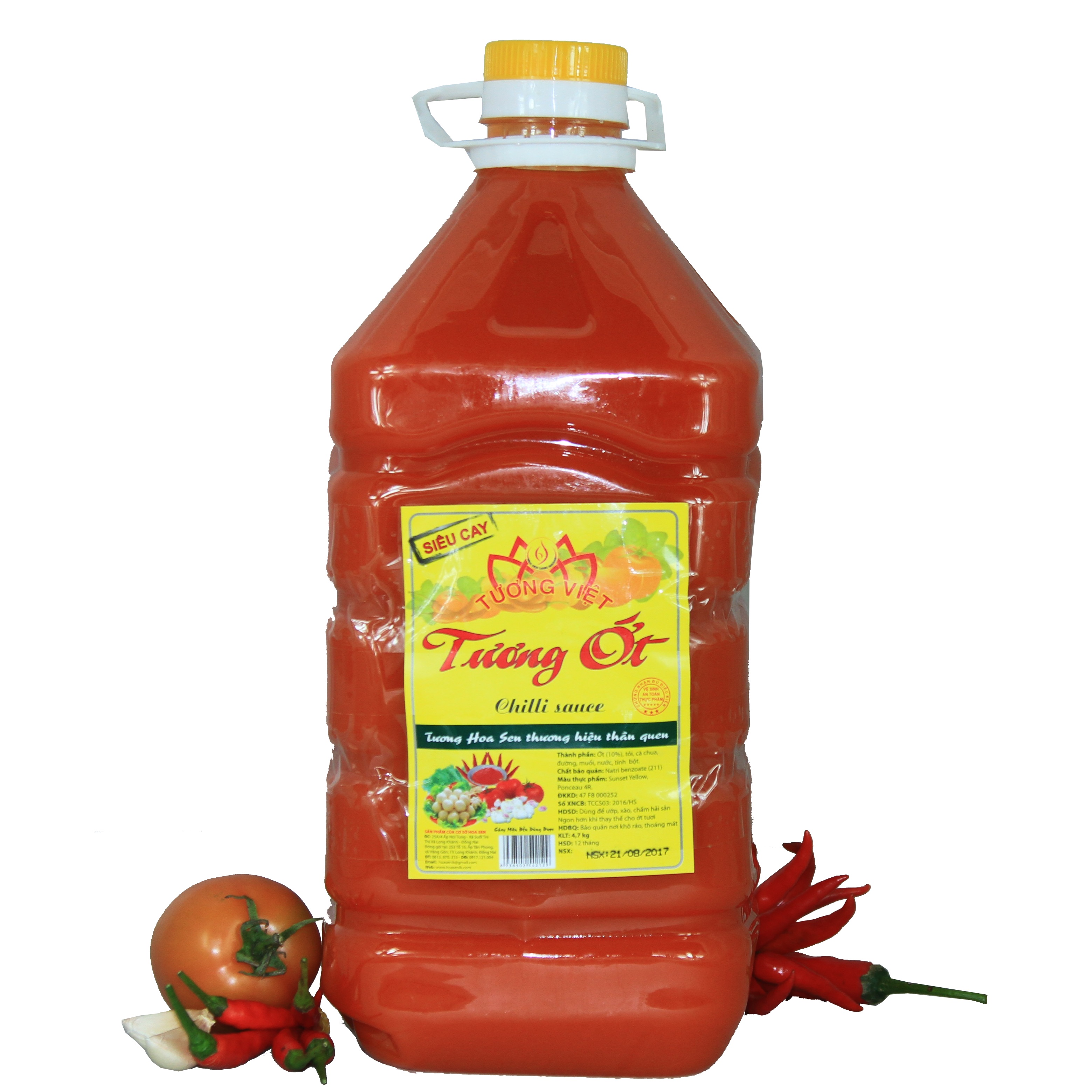 Tương ớt can pet 5kg - tương việt hoa sen
