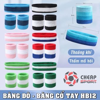 COMBO HeadBand Băng Đô Đeo Cổ Tay Thể Thao Nam Nữ, Băng Đầu Thấm Mồ Hôi Cao Cấp Co Giãn Thoáng Khí
