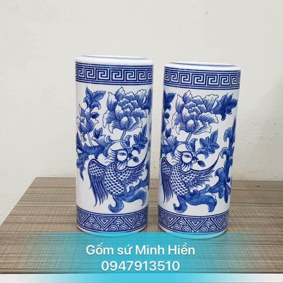 Ống hương men lam rồng
