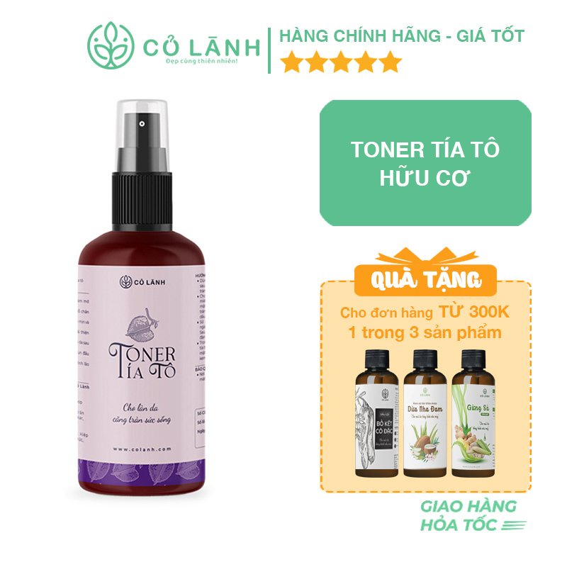 Toner tía tô hữu cơ Cỏ Lành 250G -  Tinh chất 100% từ tự nhiên