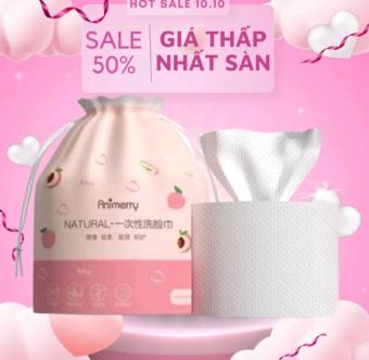 Khăn lau mặt dùng 1 lần ANIMERRY cuộn 40 khăn