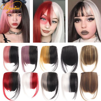 Tóc Mái Giả Bằng Sợi Tổng Hợp Kẹp Tóc Mái Màu Đen Tóc Nối Tóc Tua Rua Ngắn Tự Nhiên Cho Nữ Hai Màu