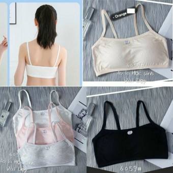 Áo lá học sinh gân tăm - mút đệm mỏng có thể tháo rời - dành cho học sinh cấp 1, cấp 2 - áo bra nữ / áo lót học sinh / áo ngực học sinh - TM6059