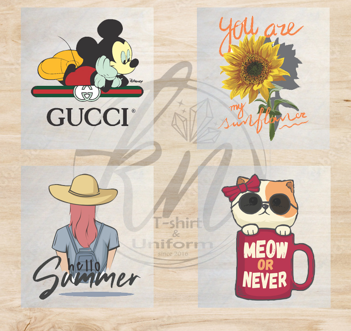 Sticker Hình dán vào quần áo, Miếng ủi quần áo rách, hình dán áo ủi nhiệt, Miếng dán ủi nhiệt lên quần áo combo 4 sticker ép áo khổ a6