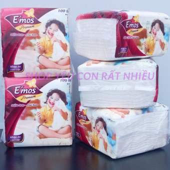 Combo 3 Gói Khăn giấy vuông EMOS (330mmx330mm) 100 tờ Giá siêu tiết kiệm