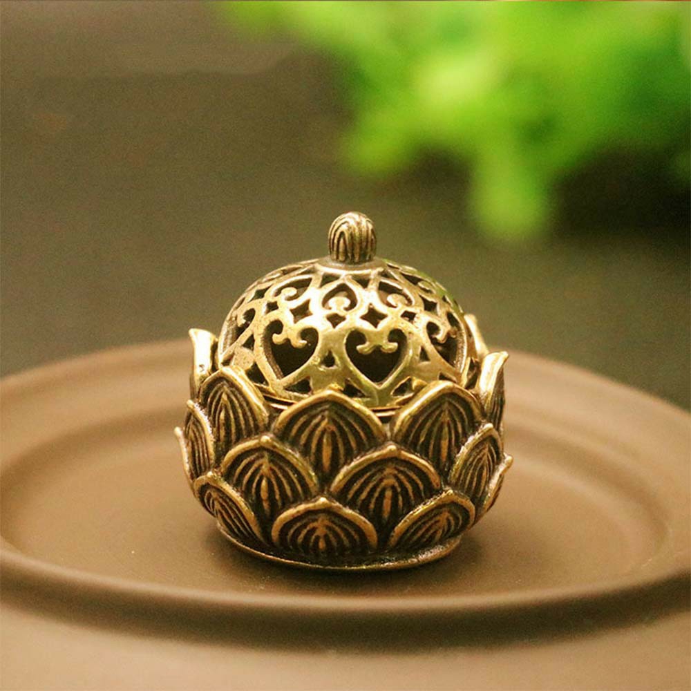 Lư hương đồng mini,  lư xông trầm bằng đồng, xông được 1 nụ trầm hương - Phong thủy Nhã Nam