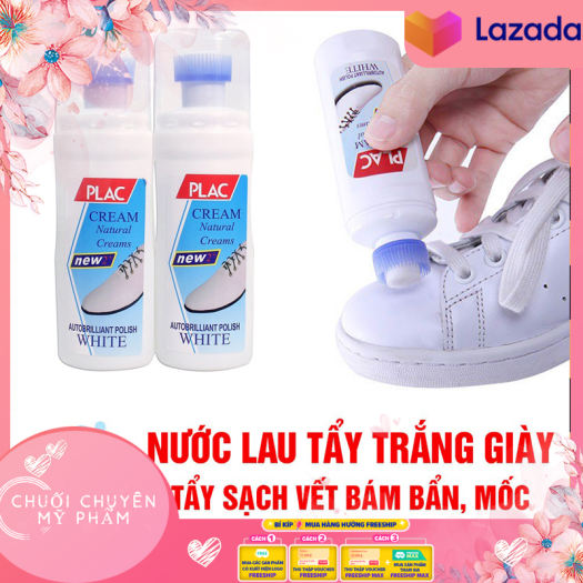 Chai vệ sinh giày thể thao - Chai tẩy trắng giày thể thao - chai tẩy giày Plac | Chai tẩy trắng giày Plac siêu sạch, lọ tẩy giày tiện dụng