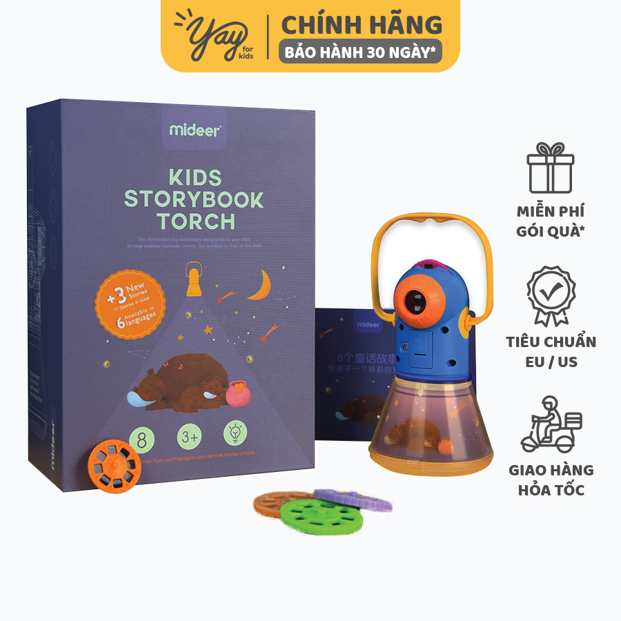 Đèn Pin Kể Chuyện kết hợp đèn ngủ KIDS STORYBOOK TORCH - MIDEER [BẢN VIỆT HOÁ MỚI]