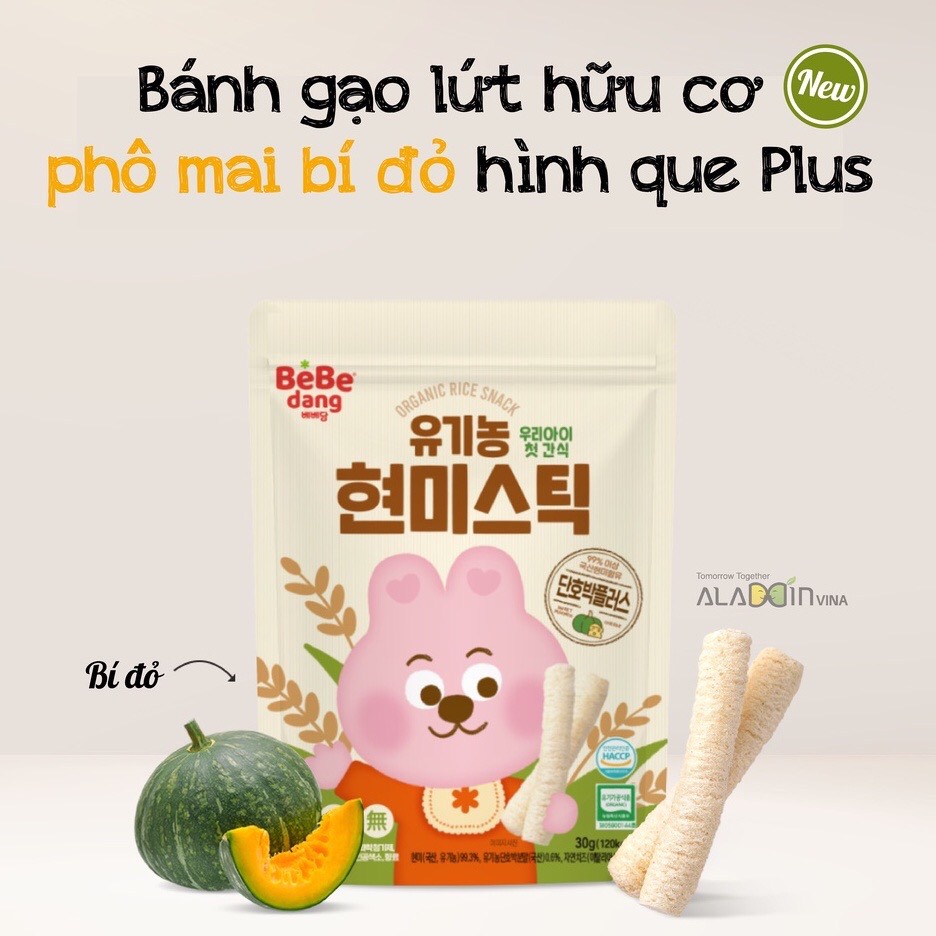 Bánh Gạo Ăn Dặm Hữu Cơ BEBEDANG Hàn Quốc Cho Bé 30gr Nhập Khẩu Chính Hãng Có Tem Phụ Mẫu Mới Nhất