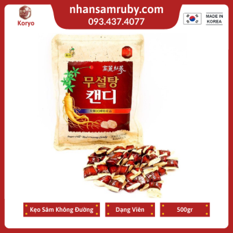 Kẹo Hồng Sâm Không Đường 365 Hàn Quốc túi 500g Màu Trắng