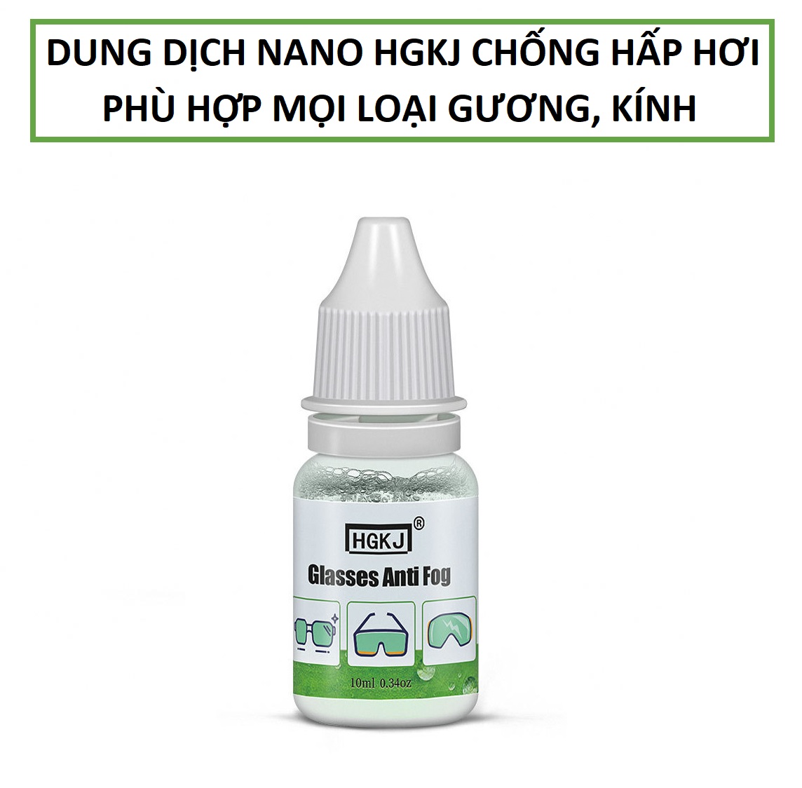 Dung dịch Nano HGKJ chống hấp hơi, sương mù đa năng đủ size tiện lợi phù hợp mọi loại gương, kính-