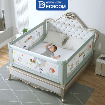 DECROOM Thanh Chắn Giường Cho Bé Nâng Hạ Dạng Trượt Dễ Dàng Thanh Chắn Giường 1.8m 2m, Có Khóa Xoáy, 2 Chiều Bọc Xốp, 1 Thanh Chắn 1 Mặt