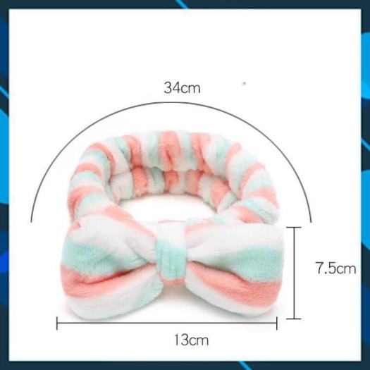 Băng đô rửa mặt cầu vồng, bờm tóc nữ siêu mềm mại