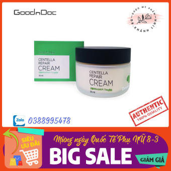 Kem dưỡng trắng da rau má GoodnDoc Centella Repair Cream 50ml