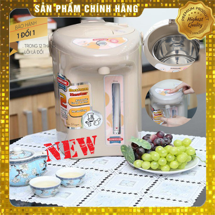 Bình thủy điện sunhouse -sh1530 3.0 lít - bình giữ ấm , nấu nước nóng nhiệt độ cao , giữ nhiệt lâu tiện lợi cho mọi gia đình
