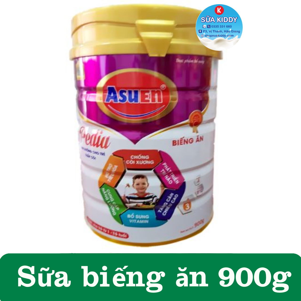 Sữa tăng cân Asuen Pedia 900g dành cho trẻ biếng ăn, chậm hấp thu (date luôn mới)