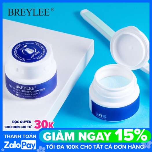 BREYLEE Bột Tẩy Trắng Răng Kem Đánh Răng Nha Khoa Dụng Cụ Răng Trắng Sạch Vệ Sinh Răng Miệng Bàn Chải Đánh Răng Gel Loại Bỏ Mảng Bám Vết Bẩn Teeth Whitening White Pearl Powder 30G