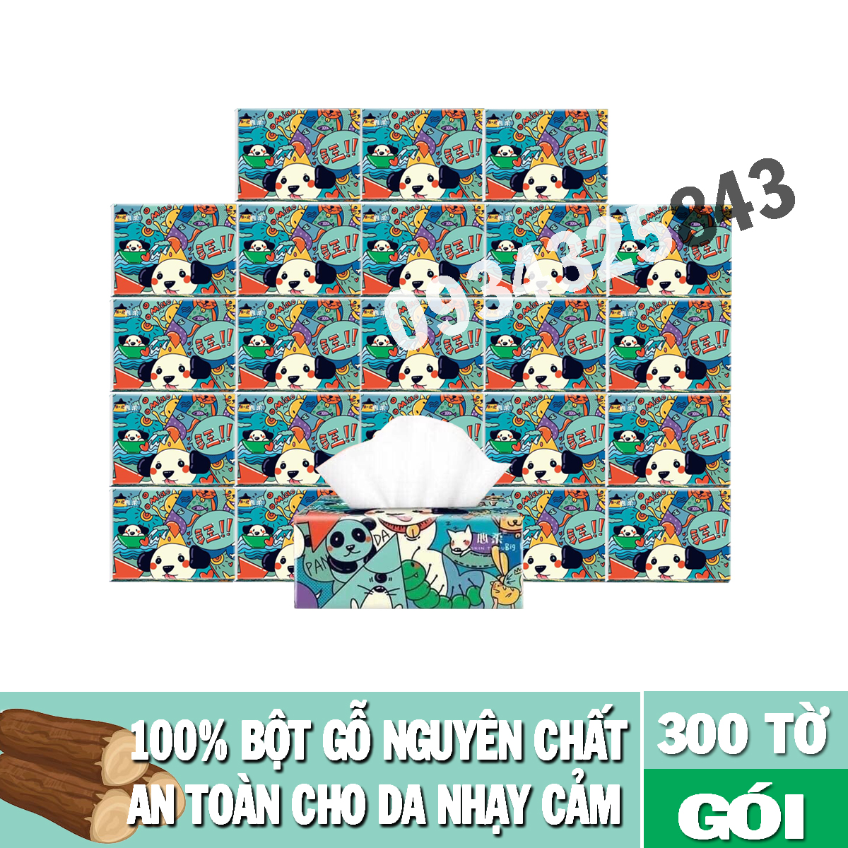 Thùng 30 gói giấy ăn Panda nội địa Trung siêu dai, mịn màng - giấy 3 lớp