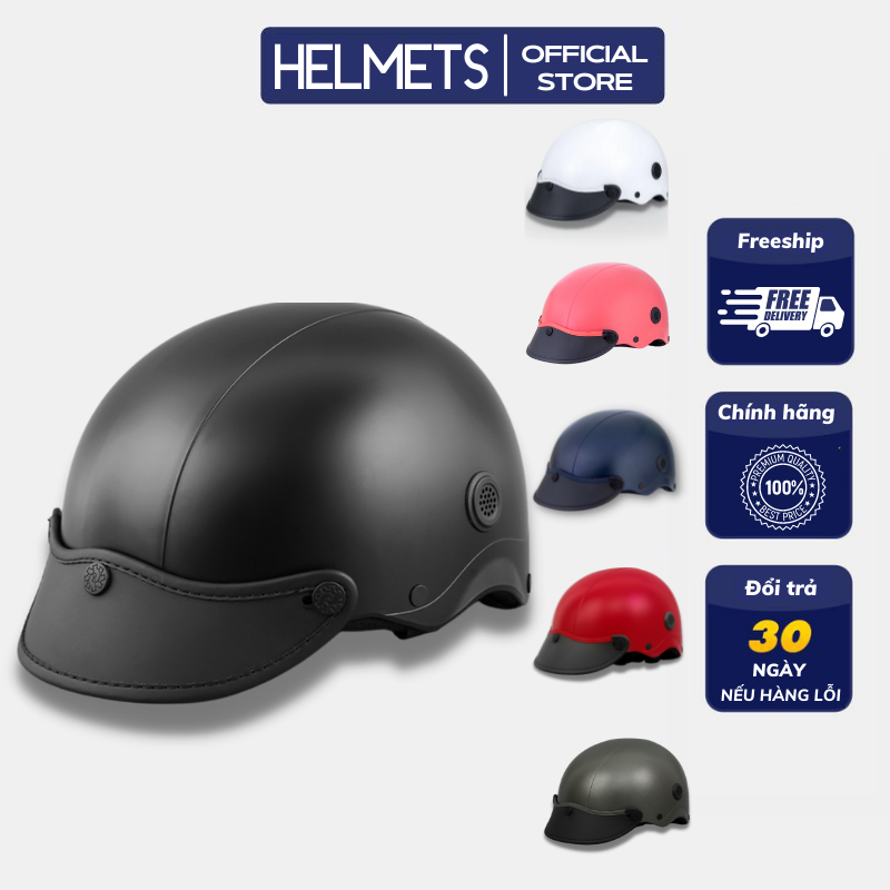 Mũ bảo hiểm nửa đầu , mũ bảo hiểm thời trang thông gió helmet h08