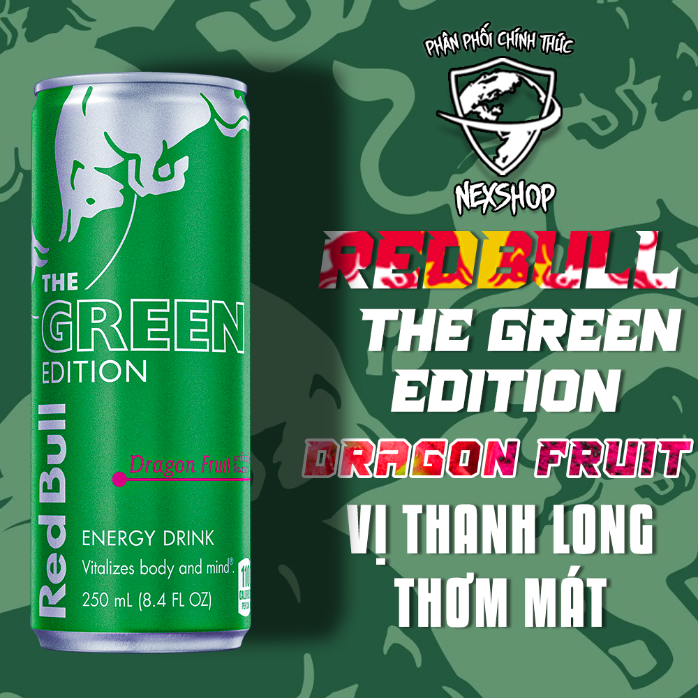 Nước Tăng Lực Redbull Green Edition Dragon Fruit - Vị Thanh Long Mỹ 250ml